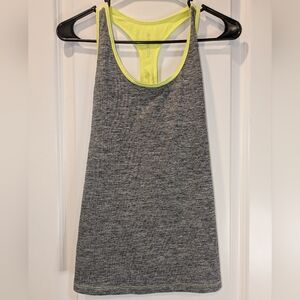 New Balance Racerback Workout Tank NB Dry Gray Neon Activewear Top M